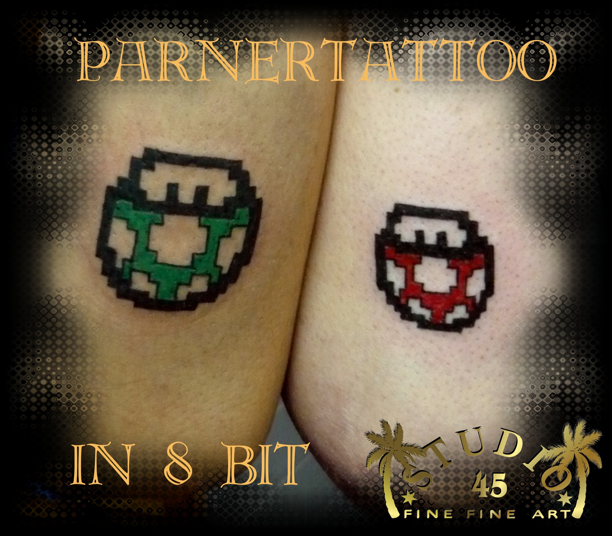 Super Mario 8-Bit Pilze Partnertattoo Recklinghausen STUDIO 45